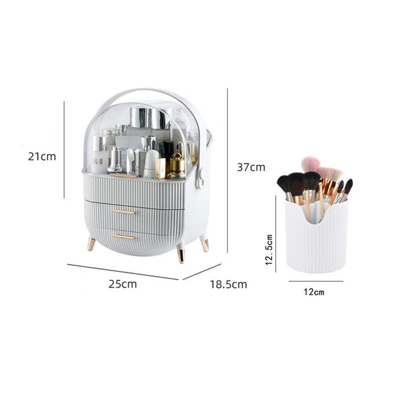 Luxury cosmetic storage box | Elegant makeup organizer box | Premium beauty storage case | Large capacity cosmetic box | Vanity makeup storage organizer | Luxury skincare storage box | High-end makeup box with drawers | Stylish cosmetic organizer | Desktop beauty storage solution | Modern luxury makeup holder