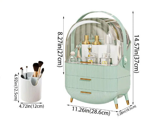 Luxury cosmetic storage box | Elegant makeup organizer box | Premium beauty storage case | Large capacity cosmetic box | Vanity makeup storage organizer | Luxury skincare storage box | High-end makeup box with drawers | Stylish cosmetic organizer | Desktop beauty storage solution | Modern luxury makeup holder