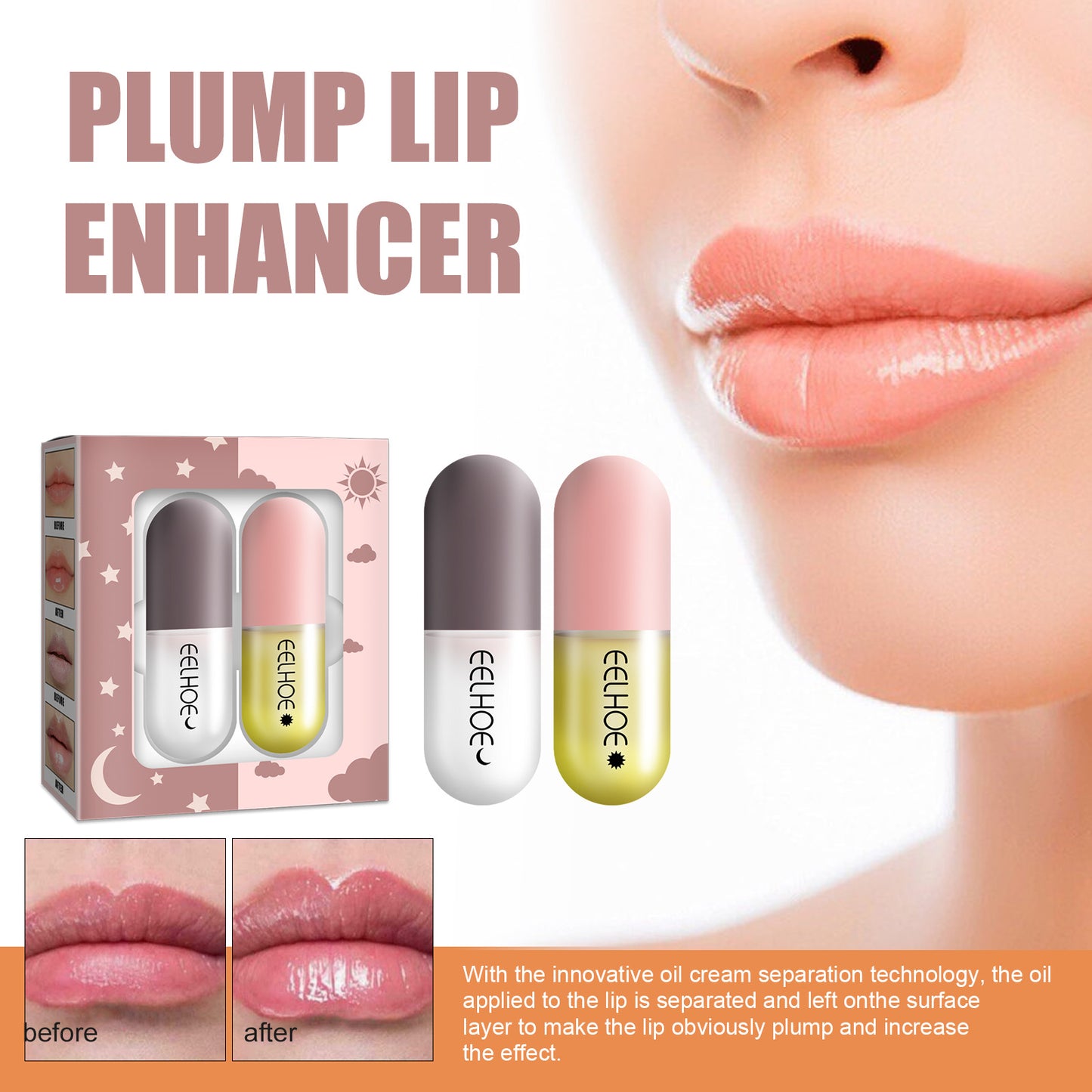 EELHOE lip moisturizing capsule | Lip hydration capsule | Moisturizing lip treatment | Nourishing lip capsule | Lip care capsule | Hydrating lip balm capsule | Softening lip moisturizer | Portable lip hydration | Intensive lip repair capsule | Lip moisturizing product