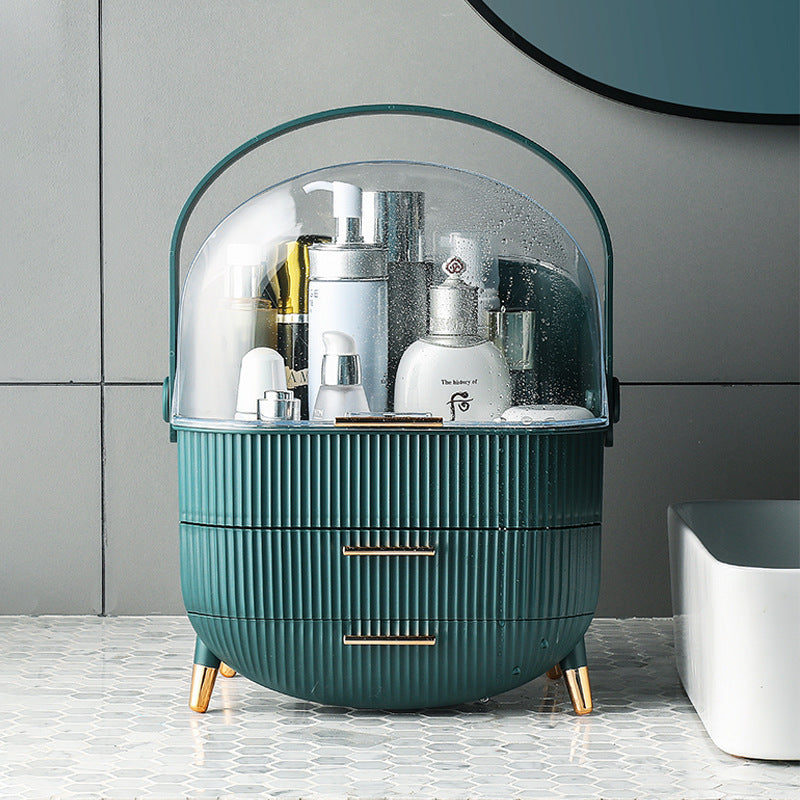 Luxury cosmetic storage box | Elegant makeup organizer box | Premium beauty storage case | Large capacity cosmetic box | Vanity makeup storage organizer | Luxury skincare storage box | High-end makeup box with drawers | Stylish cosmetic organizer | Desktop beauty storage solution | Modern luxury makeup holder