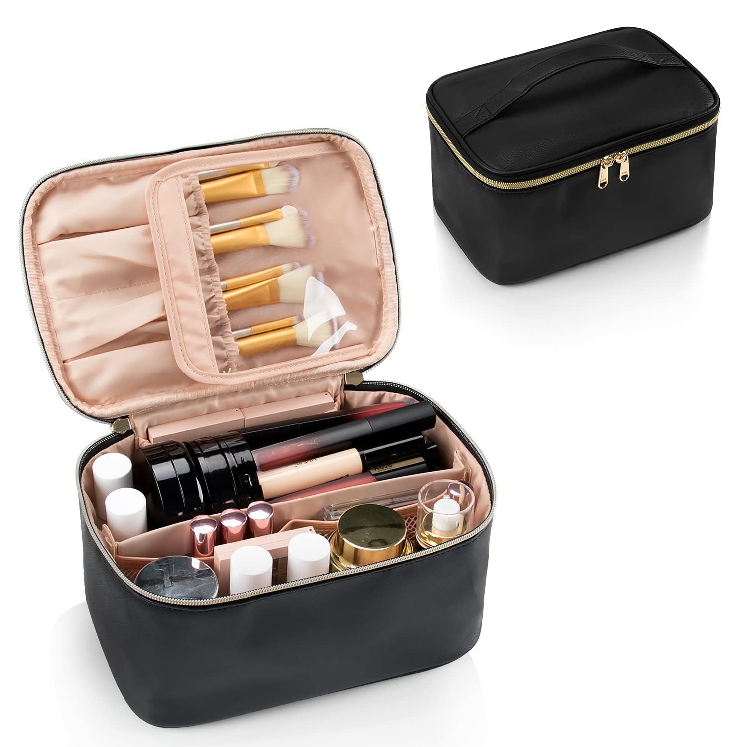Large portable cosmetic bag | Travel makeup bag | Spacious beauty organizer | Large toiletry bag for women | Portable makeup storage | Zipper cosmetic travel bag | Makeup bag with handle | Multi-compartment beauty bag | Lightweight cosmetic pouch | Big capacity makeup case