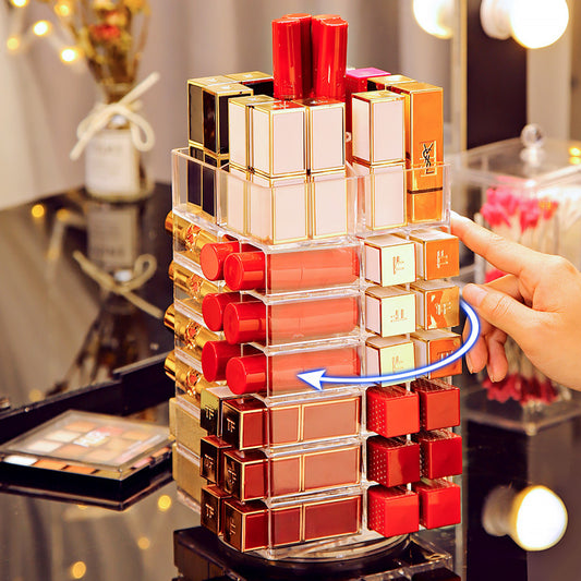 Lipstick organizer box | Clear lipstick holder | Lipstick storage case | Acrylic lipstick organizer | Makeup organizer for lipsticks | Compact lipstick display box | Lipstick rack for vanity | Space-saving lipstick storage | Lipstick stand with slots | Portable lipstick organizer