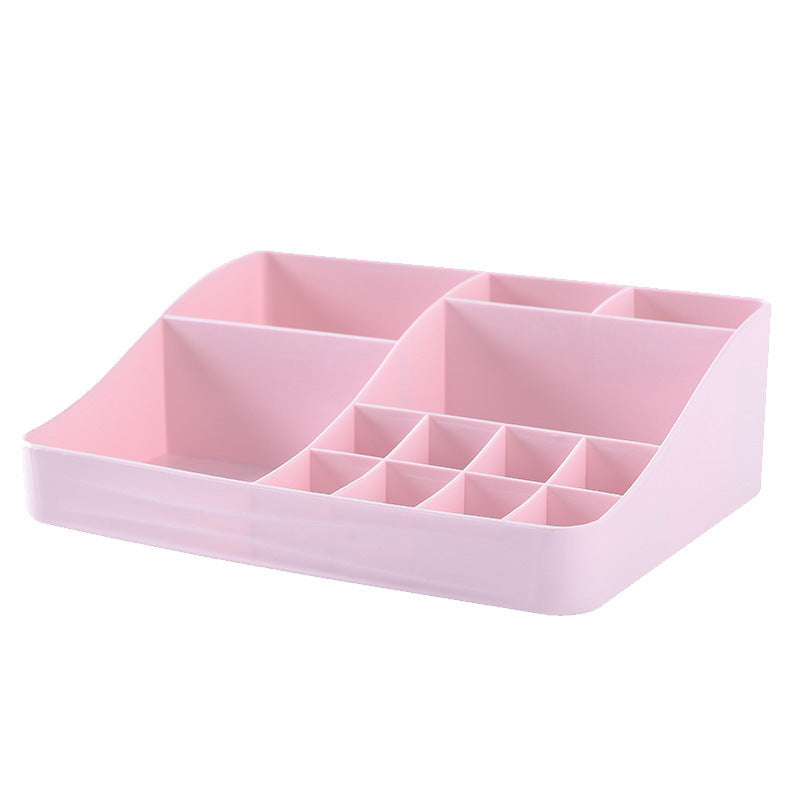 Desktop cosmetics vanity box | Makeup organizer for desk | Vanity storage box | Cosmetic storage organizer | Desk makeup holder | Multi-compartment vanity box | Clear desktop cosmetic box | Portable makeup organizer | Stylish vanity storage | Space-saving cosmetics box